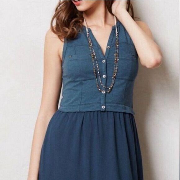 Anthropologie Dresses & Skirts - Anthropologie Saturday Sunday Dress Size Large Contrast Sleeveless‎ Mini